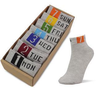 星期男襪子7日襪 短筒襪 潮 高品質(zhì)純棉全棉 義烏廠(chǎng)家批